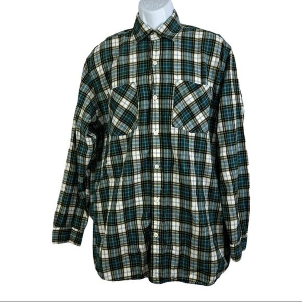 Carhartt Men Casual Shirt Plaid Green Sz M